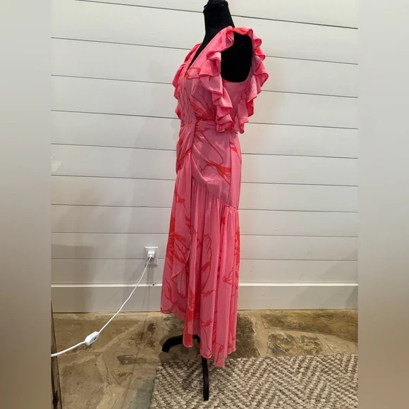 Hutch Beck Chiffon Floral Wrap Maxi Dress NWT Size XS - Picture 7 of 16